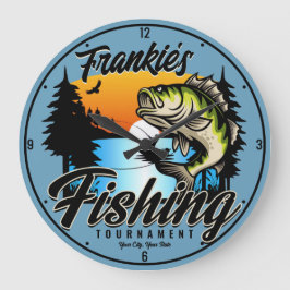 Personlig Fisketurament Fiske Angler Trout Stor Klocka