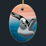 Personlig Fiskmås och Sunset Beach-jul Julgransprydnad Keramik<br><div class="desc">Den här stranden Julgran har ett vackert fiskmås med havs- och solnedgång. Det kan vara personlig med ett namn,  ett år eller vilken text som helst som du vill lägga till. ^</div>