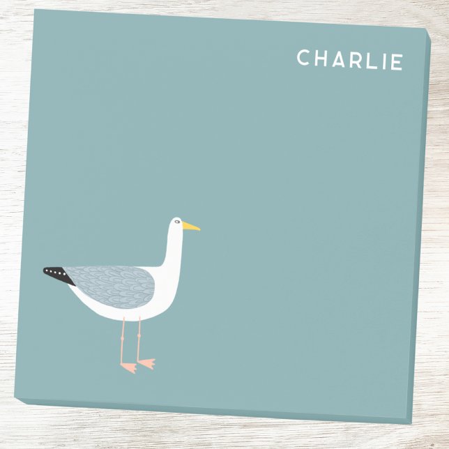 Personlig Fiskmås Post-it Block (Fun Seagull personalized Post It sticky notes)