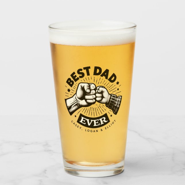 Personlig Fist Pump Bästa Pappa Någon Sin Glaskopp (Framsida fylld)