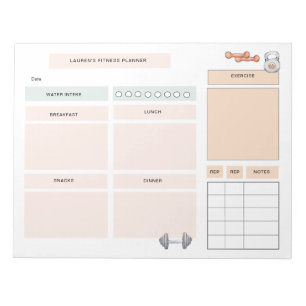Personlig Fitness Planner Anteckningsblock