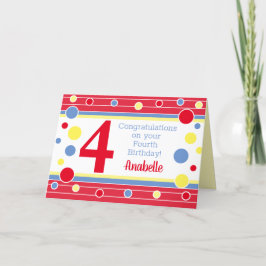 Personlig Fjärde födelsedagskortet! Kort