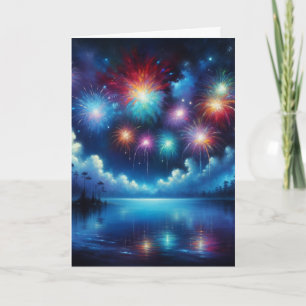 Personlig Fjärde juli Fireworks-reflektion Kort