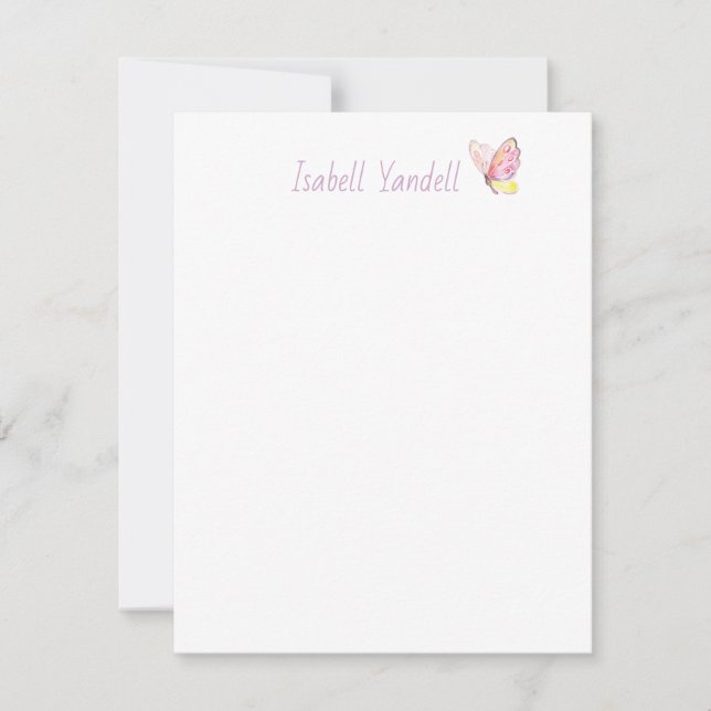 Personlig Fjäril Anteckningskort (Framsida)