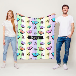 Personlig fjärilsfleece fleecefilt