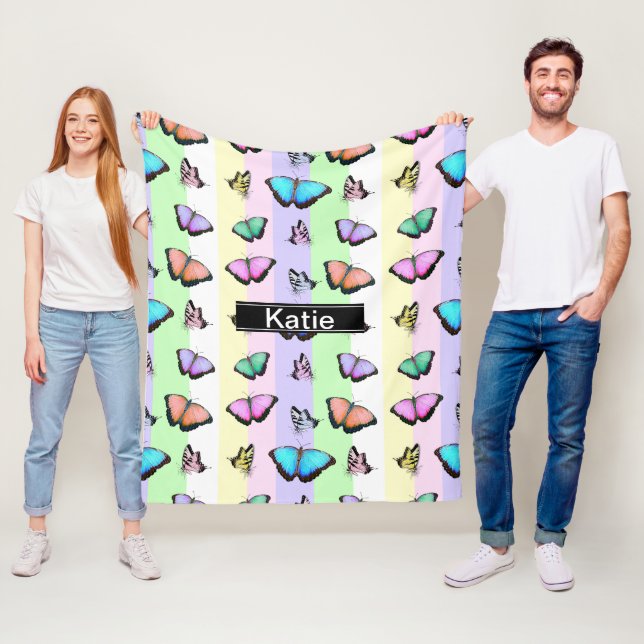 Personlig fjärilsfleece fleecefilt (På plats)