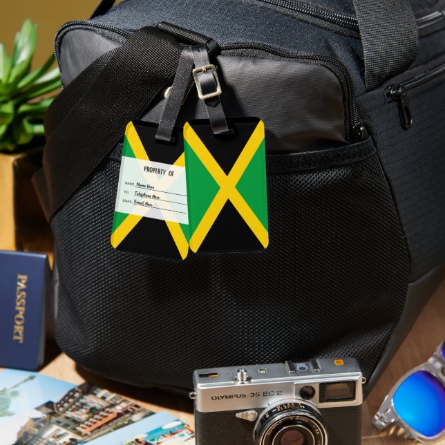 Personlig Flagga av Jamaica Luggage-etikett Bagagebricka (Fram & Baksida)