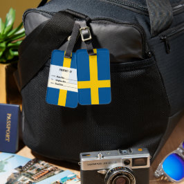 Personlig Flagga av Sverigens bagagetagg Bagagebricka