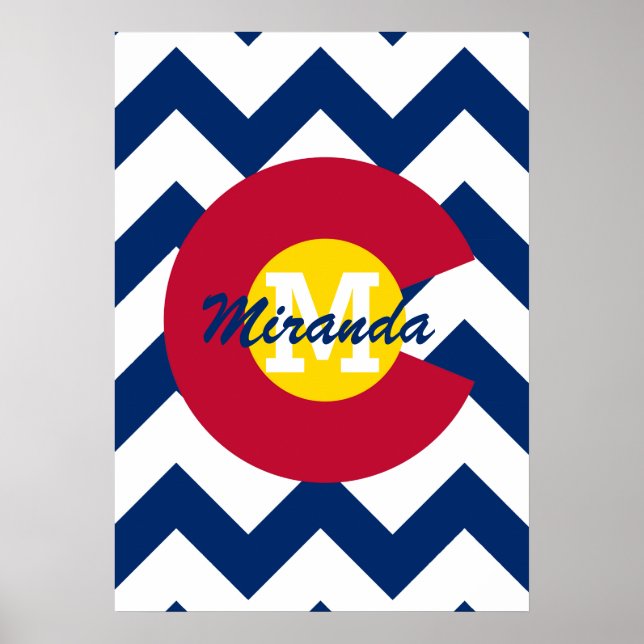 Personlig Flagga Colorado Chevron Mönster Poster (Framsidan)