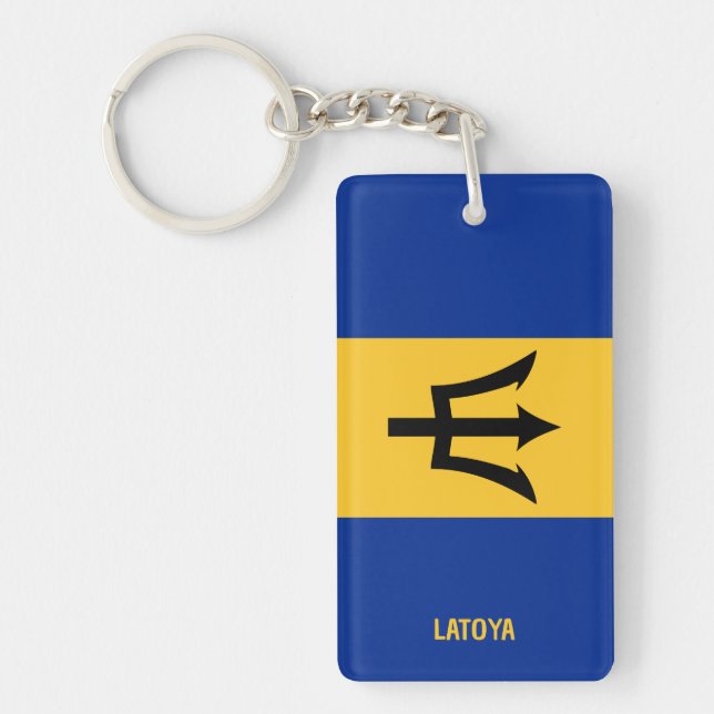 Personlig flagga från Barbados Nyckelring (Framsidan)