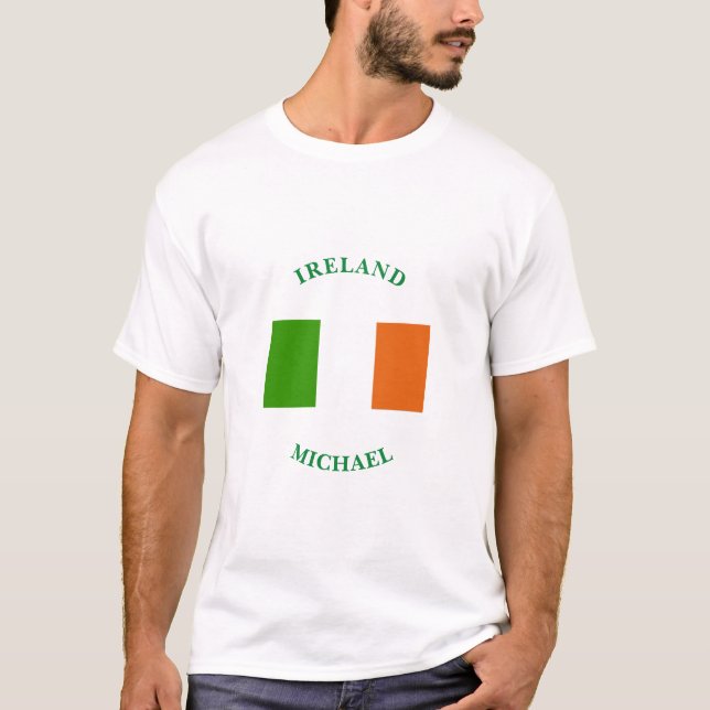 Personlig Flagga Irland T Shirt (Framsida)