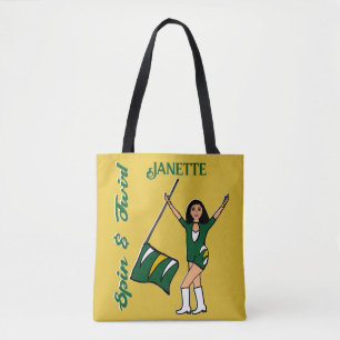 Personlig Flagga Tote ( Grönt Guld White) B Tygkasse