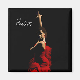 Personlig Flamenco Dancer Red Dress Magnet