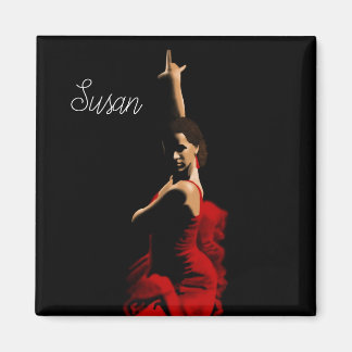 Personlig Flamenco Dancer Red Dress Magnet