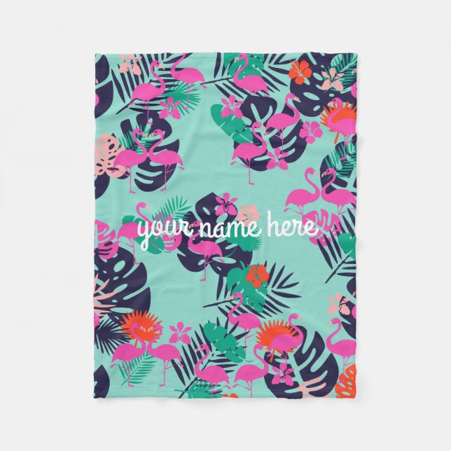 Personlig Flamingo Blanket Fleecefilt (Framsidan)