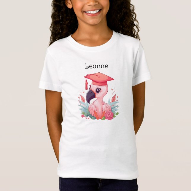 Personlig Flamingo Kindergarten Studenten T Shirt (Framsida)