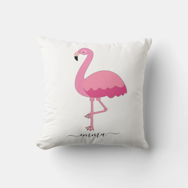 Personlig flamingo kudde för flamingo älskare (Framsida)