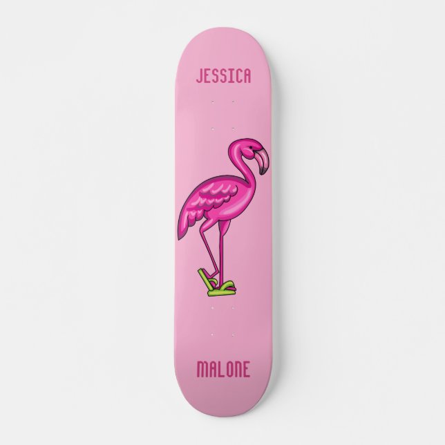 Personlig Flamingo Mini Skateboard Bräda 18,5 Cm (Framsida)