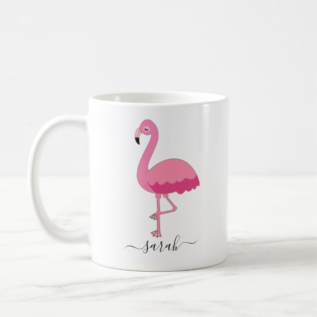 Personlig Flamingo Mugg Flamingo Kaffemugg (Vänster)