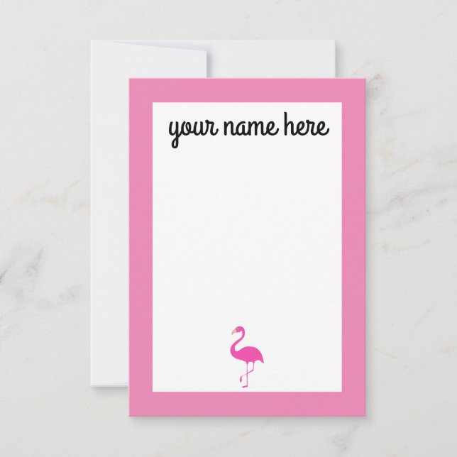 Personlig Flamingo Notecards Tack Kort (Framsida)