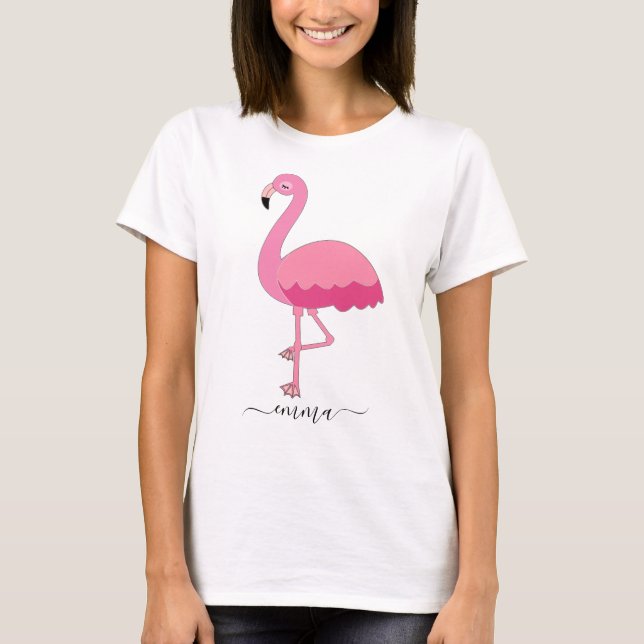 Personlig Flamingo T-Shirt for Flamingo Älskare (Framsida)