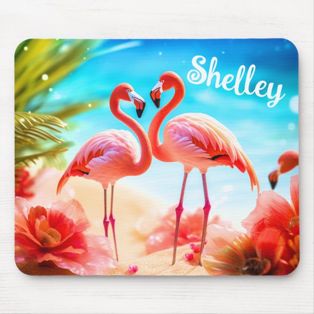 Personlig Flamingo Thed Mouse Pad Musmatta (Framsidan)