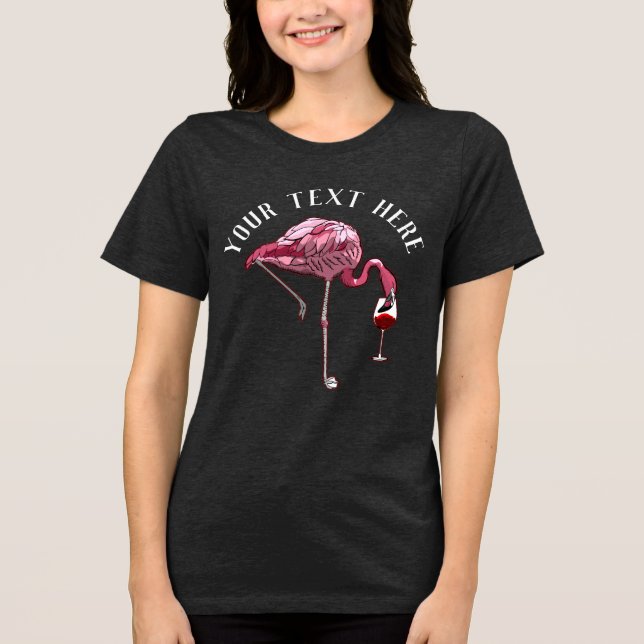 Personlig Flamingo Vin Drankare Nyhet T Shirt (Framsida)