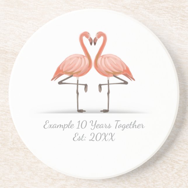 Personlig Flamingo X Års Jubileum Underlägg (Framsidan)