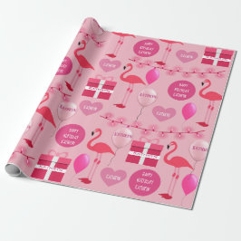 Personlig Flamingos Birthday Presentpapper