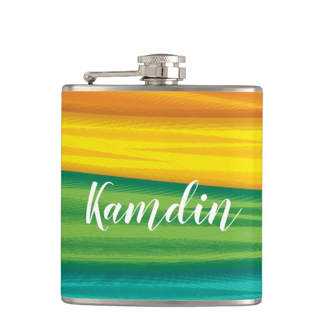 Personlig Flask lgbtq rainbow flagga lesbisk gay Fickplunta (Framsidan)
