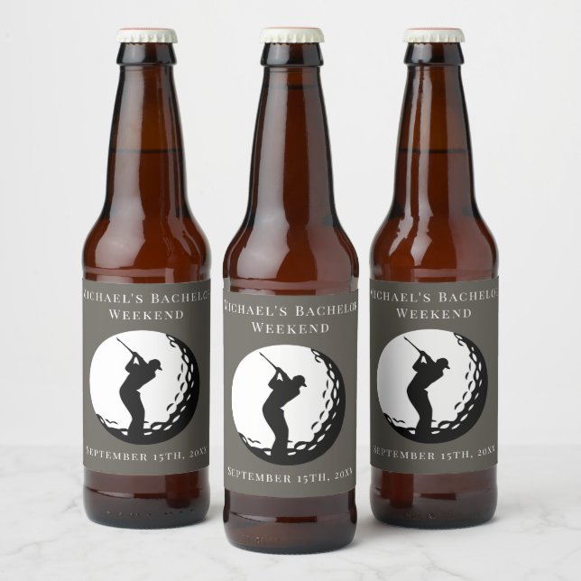 Personlig Flaska-etikett | Bachelor Golf Helg Ölflaska Etikett (Flaskor)