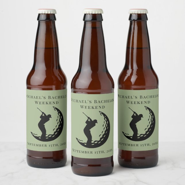 Personlig Flaska-etikett | Bachelor Golf Helg Ölflaska Etikett (Flaskor)