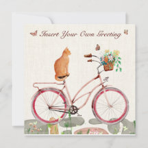 Personlig Flat Card Le Chatta à Vélo