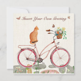 Personlig Flat Card Le Chatta à Vélo