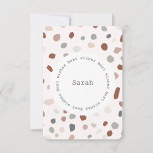 Personlig Flat Card - Modern Terrazzo Tack Kort