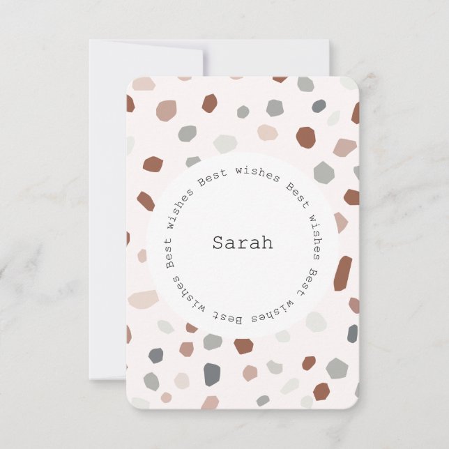 Personlig Flat Card - Modern Terrazzo Tack Kort (Framsida)