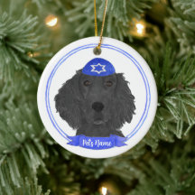 Personlig Flat Jackat Retriever Hund Hanukkah