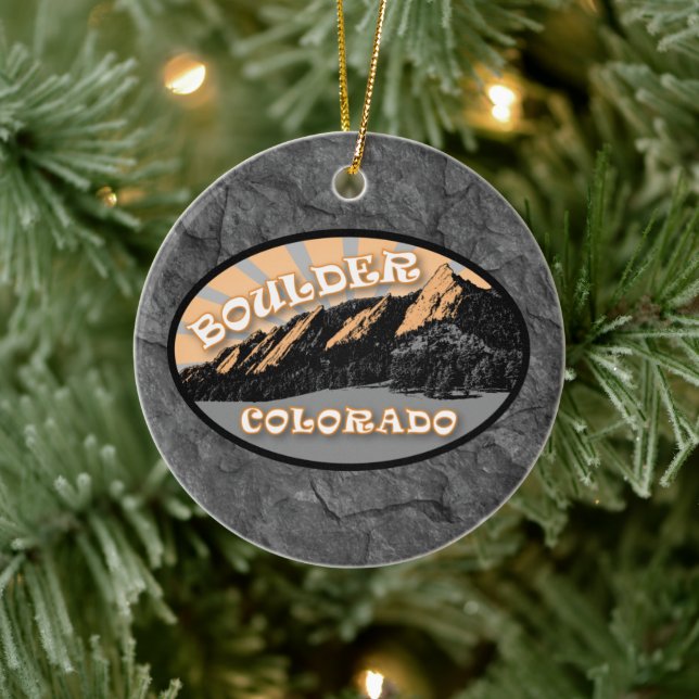 Personlig Flatirons, Boulder Colorado Julgransprydnad Keramik (Träd)