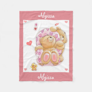 Personlig Fleece Blanket/Bear och Hearths