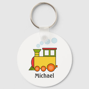 Personlig flerfärgat Tåg Nyckelring