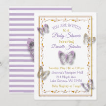 Personlig Flicka Butterfly Baby Shower