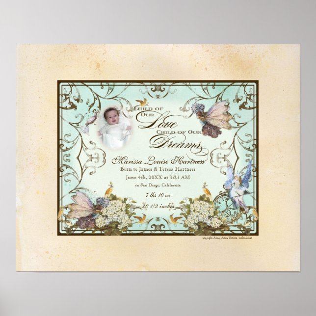 Personlig Flicka - Förändrad Älva Princess Poster (Framsidan)