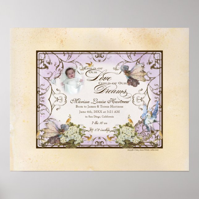 Personlig Flicka - Förändrad Älva Princess Poster (Framsidan)