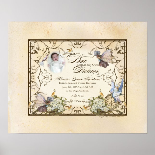 Personlig Flicka - Förändrad Älva Princess Poster (Framsidan)