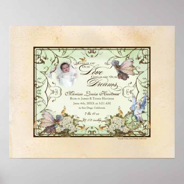 Personlig Flicka - Förändrad Älva Princess Poster (Framsidan)