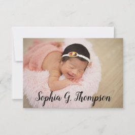 Personlig Flicka fotoskript Baby namn Meddelande