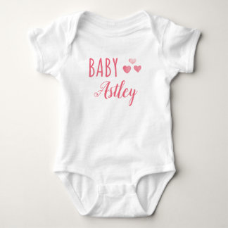 Personlig Flicka Hearts namn T Shirt