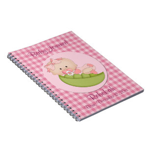 PERSONLIG FLICKA i POD ROSA BABY JOURNAL Anteckningsbok Med Spiral