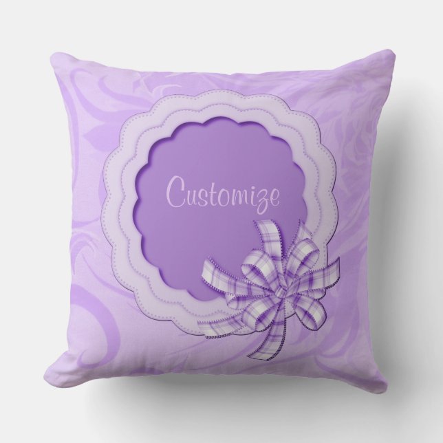 Personlig Flicka Lilac Scallop Ram Pillow Kudde (Framsida)