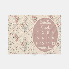 Personlig Flicka Milestone Blanket Anpassa Fleecefilt